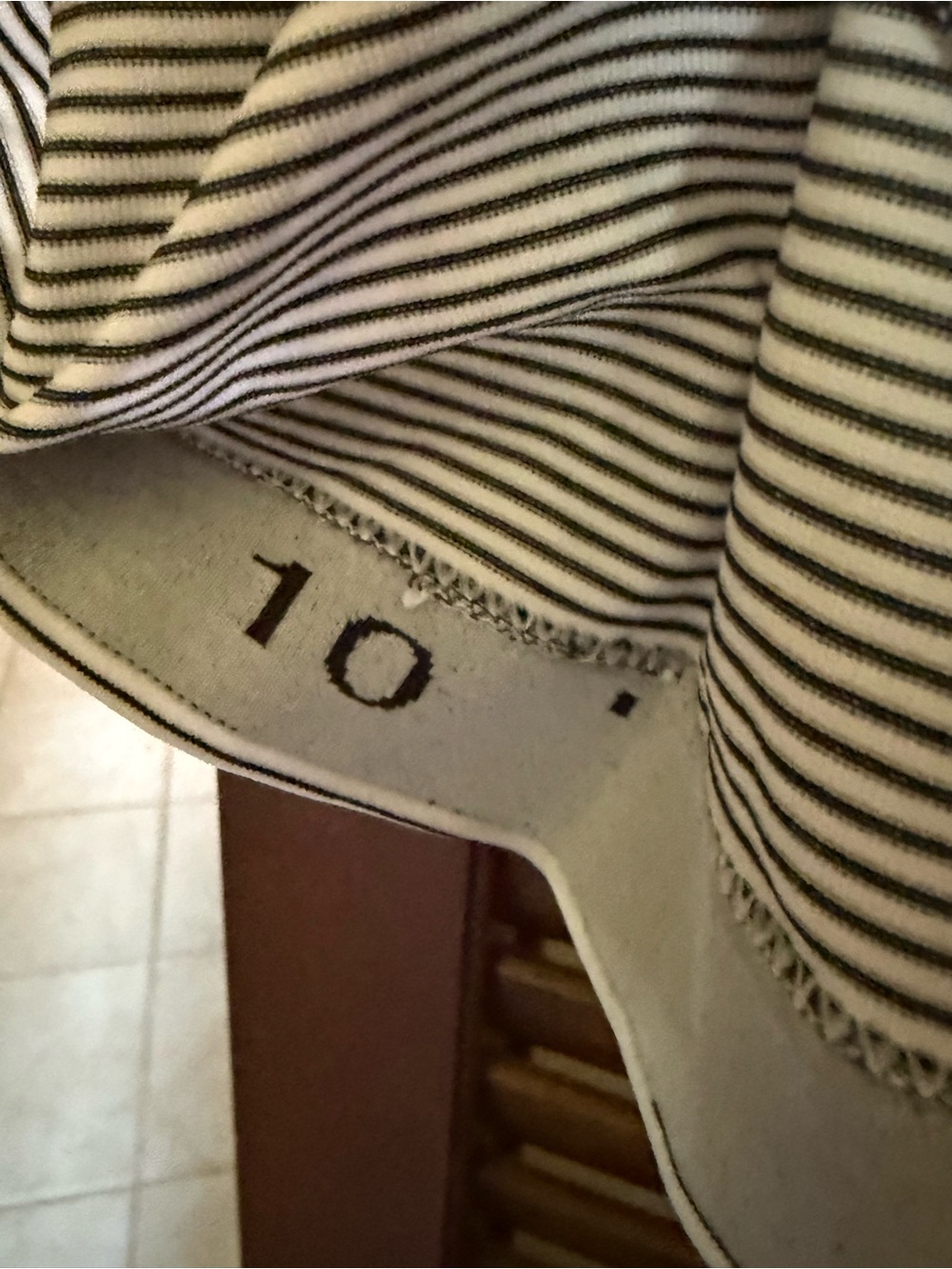 Lululemon Swiftly tank size 10 black and white stripe. Worn once. - Picture 2 of 4